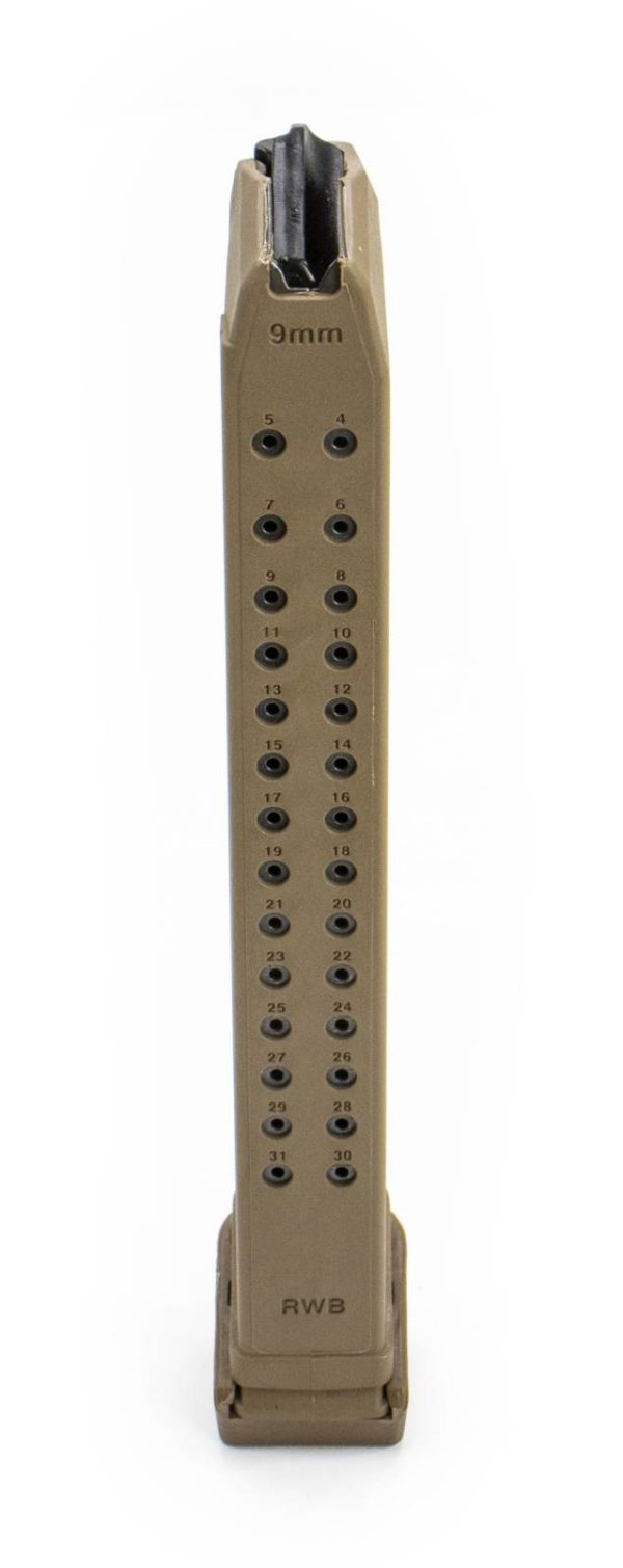 Glock compatible 9mm 33rd Tan Magazine - Image 3