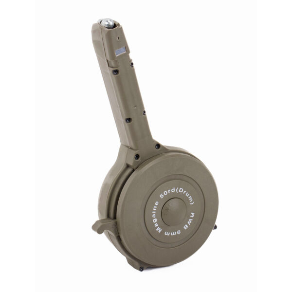 Glock compatible 9mm 50rd Dark O.D. Green Drum - Image 3