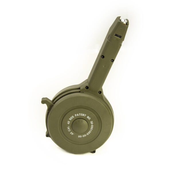 .45 ACP 40rd Drum for Glock Double-Stack Pistols - OD GREEN