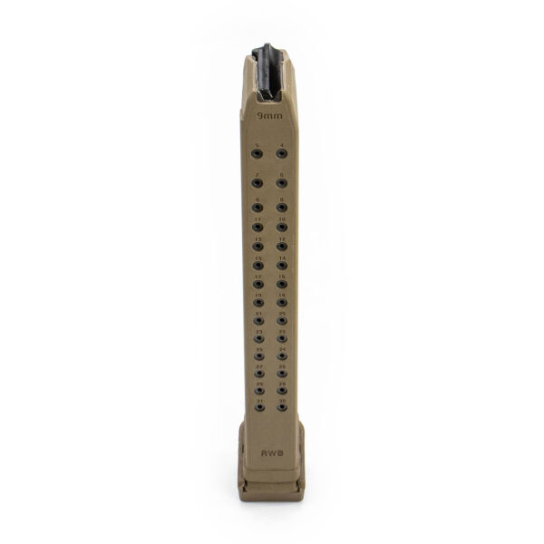Glock compatible 9mm 33rd Tan Magazine - Image 3